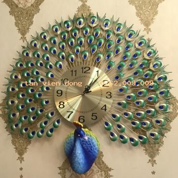 Đồng Hồ Con Công Dính Đá Xanh Dương