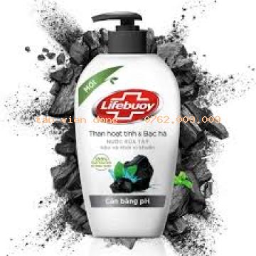 Nước Rửa Tay Lifebuoy Than Hoạt Tính và Bạc Hà